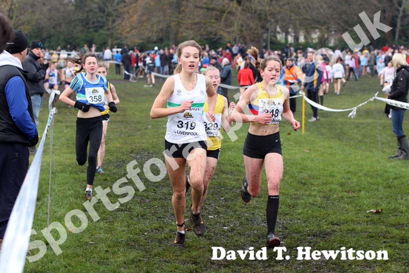 319 Katie Rowe and Emma Clapton the under-15s girls,  2012 McCain Liverpool Cross Challenge.